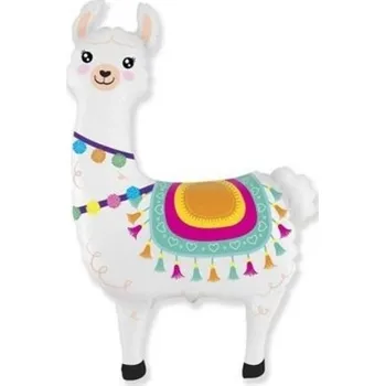 Party dekorace Foliový balonek Lama - 93 x 67 cm - Barevná