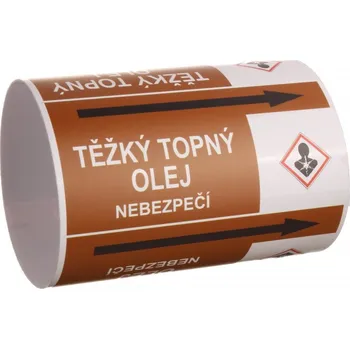 Páska na značení potrubí Signus M25 - TĚŽKÝ TOPNÝ OLEJ Samolepka 100 x 77 mm, délka 1,5 m, Kód: 26118