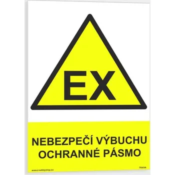 Nebezpečí vybuchu ochranné pásmo Samolepka 210 x 297 mm (A4) tl. 0.1 mm - Kód: 08672