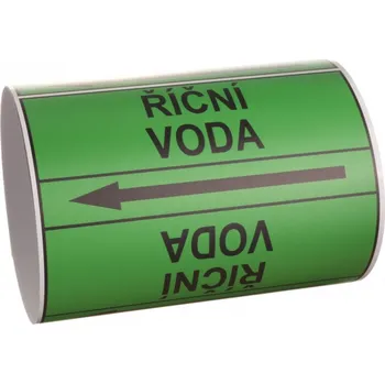 Páska na značení potrubí Signus M25 - ŘÍČNÍ VODA Samolepka 130 x 100 mm, délka 1,5 m, Kód: 26000