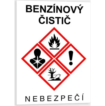 BENZÍNOVÝ ČISTIČ CLP (GHS) Samolepka 74 x 105 mm tl. 0.1 mm - Kód: 12972