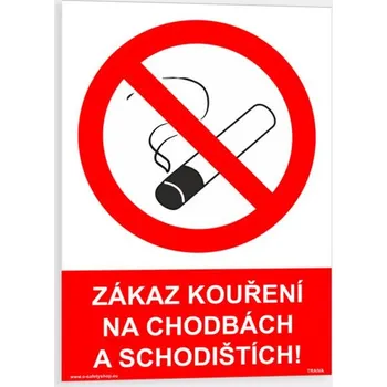 Zákaz kouření na chodbách a schodištích Plast 148 x 210 mm (A5) tl. 0.5 mm - Kód: 08882