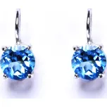 Stříbrné náušnice, přírodní topaz swiss, náušnice ze stříbra, NK 1357