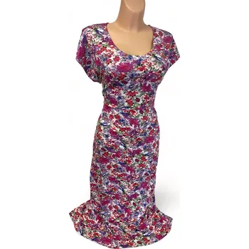 Dámské šaty dlouhé šaty, Barva Fialová, Velikost XXXL 54, Materiál 96% Viskoza 4% Lycra