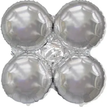Balónek Fóliový podstavec, základna na balonky, stříbrný - 90 cm