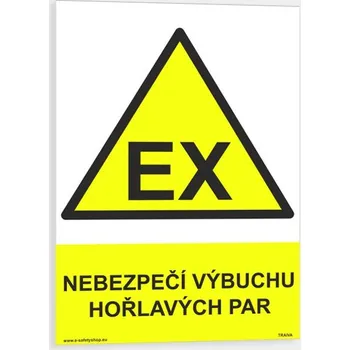 Nebezpečí výbuchu hořlavých par Plast 210 x 297 mm (A4) tl. 0.5 mm - Kód: 03621