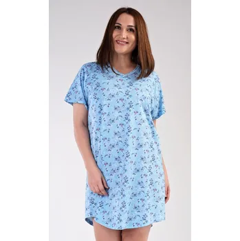 Dámské pyžamo Květovaná dámská noční košile Bára Vienetta, světle modrá 1XL i232_9339_55455957:světle modrá 1XL