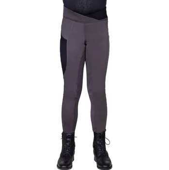 Jezdecké kalhoty QHP Legíny jezdecké Djune QHP, s gripem, dětské, anthracite 140