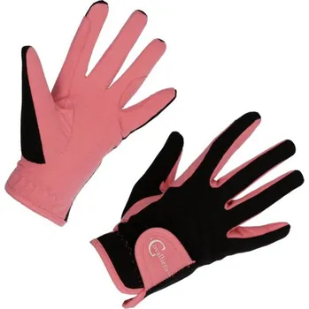Covalliero Rukavice jezdecké dětské Lilli VÝPRODEJ - černé/růžové , vel. M
