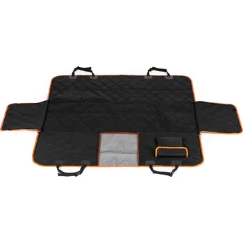 Ochranný autopotah Autopotah pro psy na zadní sedadla 143 x 200 cm černý/oranžový
