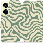 Flipové pouzdro Mobiwear - OnePlus Nord CE 3 Lite 5G - VA57S Zelené a béžové zkrouceniny (Knížkové flip pouzdro, obal, kryt na mobil OnePlus Nord CE 3 Lite 5G - VA57S Zelené a béžové zkrouceniny, materiál Umělá kůže + TPU - ochrana 360°, stojánek,)
