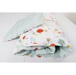 Dětské povlečení bavlna kozička do kombinace s mentolovými puntíky - 100x135 + 40x60 cm