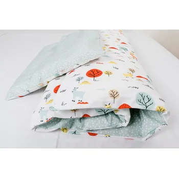 Povlečení Dětské povlečení bavlna kozička do kombinace s mentolovými puntíky - 100x135 + 40x60 cm