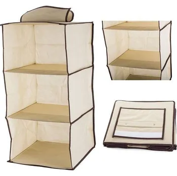 Úložný box Závěsný organizér 3 police, béžový