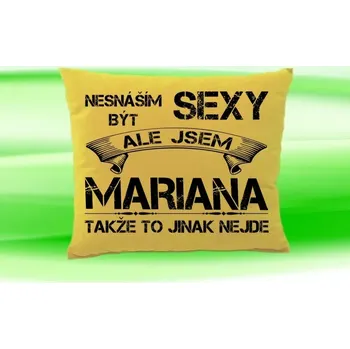 Dekorativní polštářek Polštář se jménem MARIANA Béžový (polštářek nesnáším být sexy ale jsem ???)