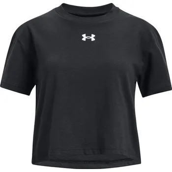 Chlapecké tričko Dětské funkční tričko s krátkým rukávem Under Armour CROP SPORTSTYLE LOGO SS K černé 1380878-001 - YS | UK 12 | US 13