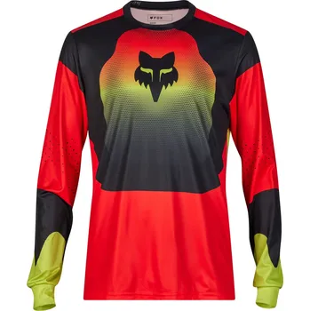 cyklistický dres Cyklistický dres Fox Ranger LS Jersey Revise Red/Yellow - XXL