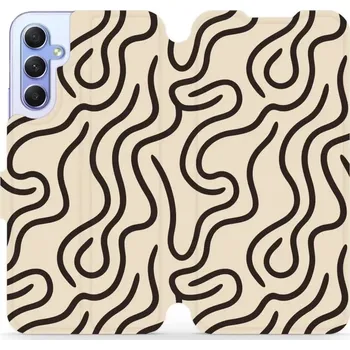 Pouzdro na mobilní telefon Flipové pouzdro Mobiwear - Samsung Galaxy A34 5G - VA60S Linky (Knížkové flip pouzdro, obal, kryt na mobil Samsung Galaxy A34 5G - VA60S Linky, materiál Umělá kůže + TPU - ochrana 360°, stojánek, silikonová vanička, magnetické zavírání)