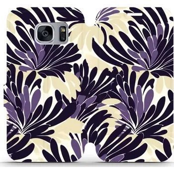 Pouzdro na mobilní telefon Flipové pouzdro Mobiwear - Samsung Galaxy S7 Edge - VA47S Fialová flóra (Knížkové flip pouzdro, obal, kryt na mobil Samsung Galaxy S7 Edge - VA47S Fialová flóra, materiál Umělá kůže + TPU - ochrana 360°, stojánek, silikonová vanička, magnetické zavírání)