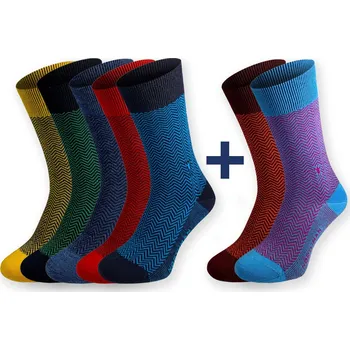 Pánské ponožky Northman Hamar Merino ponožky 5+2 Velikost: 45-47 Mix barev Společenské Merino Ponožky (Sada)