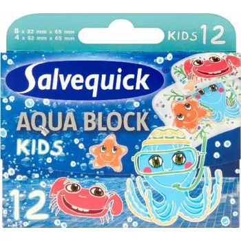 Náplast Náplasti Salvequick Aqua Block Kids 1 balení - 12 ks