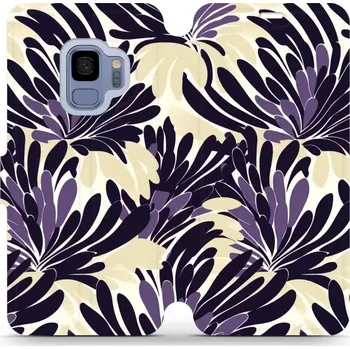 Pouzdro na mobilní telefon Flipové pouzdro Mobiwear - Samsung Galaxy S9 - VA47S Fialová flóra (Knížkové flip pouzdro, obal, kryt na mobil Samsung Galaxy S9 - VA47S Fialová flóra, materiál Umělá kůže + TPU - ochrana 360°, stojánek, silikonová vanička, magnetické zavírání)