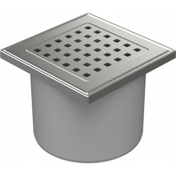 Odvodňovací žlab Podlahová vpusť přímá D110, nerez rámeček, mřížka GATE
