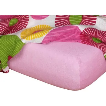 Prostěradlo Froté prostěradlo růžová - 90x200/20 cm jednolůžko