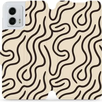Pouzdro na mobilní telefon Flipové pouzdro Mobiwear - Motorola Moto G53 5G - VA60S Linky (Knížkové flip pouzdro, obal, kryt na mobil Motorola Moto G53 5G - VA60S Linky, materiál Umělá kůže + TPU - ochrana 360°, stojánek, silikonová vanička, magnetické zavírání)