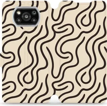 Pouzdro na mobilní telefon Flipové pouzdro Mobiwear - Xiaomi Poco X3 NFC / Xiaomi Poco X3 Pro - VA60S Linky (Knížkové flip pouzdro, obal, kryt na mobil Xiaomi Poco X3 NFC / Xiaomi Poco X3 Pro - VA60S Linky, materiál Umělá kůže + TPU - ochrana 360°, stojánek, silikonová vanička,)