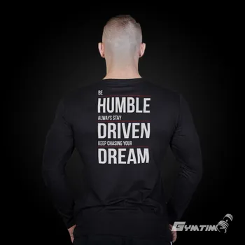 Pánské tričko Pánské tričko s dlouhým rukávem GymTime - Be Humble Velikost: S, Barva: Černá