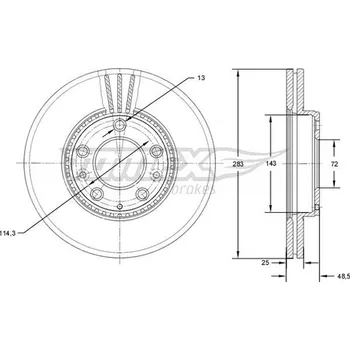 Brzdový kotouč Brzdový kotouč TOMEX Brakes TX 71-41