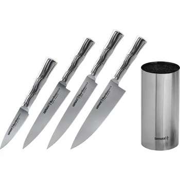 Kuchyňský nůž SAMURA - BAMBOO Sada 4 nožů s držákem (SBA-05)