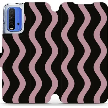 Pouzdro na mobilní telefon Flipové pouzdro Mobiwear - Xiaomi Redmi 9T - VA54S Fialové vlnky (Knížkové flip pouzdro, obal, kryt na mobil Xiaomi Redmi 9T - VA54S Fialové vlnky, materiál Umělá kůže + TPU - ochrana 360°, stojánek, silikonová vanička, magnetické zavírání)
