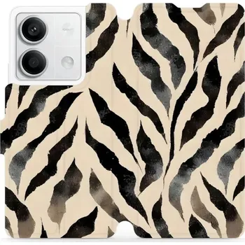 Pouzdro na mobilní telefon Flipové pouzdro Mobiwear - Xiaomi Redmi Note 13 5G - VA53S Zebří (Knížkové flip pouzdro, obal, kryt na mobil Xiaomi Redmi Note 13 5G - VA53S Zebří, materiál Umělá kůže + TPU - ochrana 360°, stojánek, silikonová vanička, magnetické zavírání)