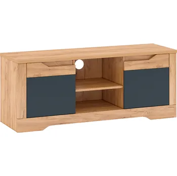 Televizní stolek RTV stolek B, dub craft zlatý/grafit šedá, FIDEL