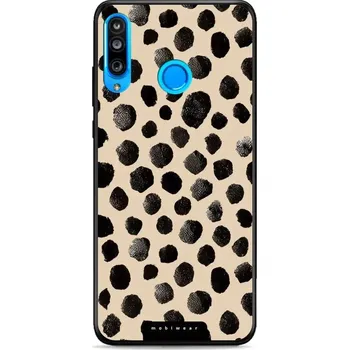 Pouzdro na mobilní telefon Lesklý kryt Mobiwear Glossy - Huawei P30 Lite - GA50G Černé puntíky (Prémiové lesklé pouzdro, obal, kryt Mobiwear Glossy na mobil Huawei P30 Lite - GA50G Černé puntíky, materiál Plast + TPU silikon - krytí po všech stranách, neošoupatelný potisk, tenké)