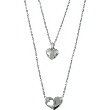 Náhrdelník Stříbrný náhrdelník kaskáda srdce délka náhrdelníku 40+3cm