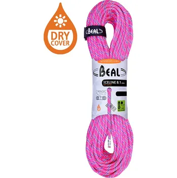 Lano Poloviční horolezecké lano BEAL Ice Line Unicore 8,1 mm Dry Cover Barva: fuchsia, Délka: 50 m, Kód produktu: BC081I.50.F
