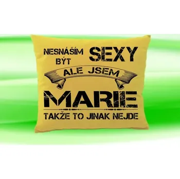 Dekorativní polštářek Polštář se jménem MARIE Béžový (polštářek nesnáším být sexy ale jsem ???)