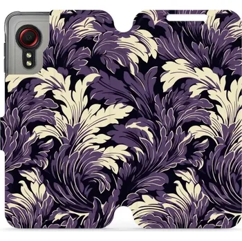 Pouzdro na mobilní telefon Flipové pouzdro Mobiwear - Samsung Galaxy Xcover 5 - VA46S Fialové rostliny (Knížkové flip pouzdro, obal, kryt na mobil Samsung Galaxy Xcover 5 - VA46S Fialové rostliny, materiál Umělá kůže + TPU - ochrana 360°, stojánek, silikonová vanička, magnetické)