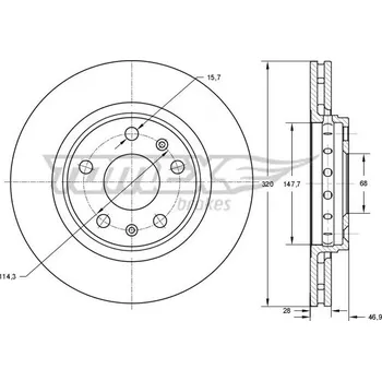 Brzdový kotouč Brzdový kotouč TOMEX Brakes TX 73-53