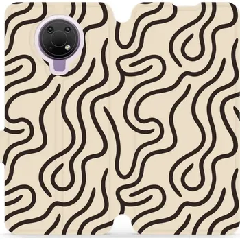 Pouzdro na mobilní telefon Flipové pouzdro Mobiwear - Nokia G20 / Nokia G10 - VA60S Linky (Knížkové flip pouzdro, obal, kryt na mobil Nokia G20 / Nokia G10 - VA60S Linky, materiál Umělá kůže + TPU - ochrana 360°, stojánek, silikonová vanička, magnetické zavírání)