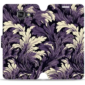Pouzdro na mobilní telefon Flipové pouzdro Mobiwear - Samsung Galaxy A5 2016 - VA46S Fialové rostliny (Knížkové flip pouzdro, obal, kryt na mobil Samsung Galaxy A5 2016 - VA46S Fialové rostliny, materiál Umělá kůže + TPU - ochrana 360°, stojánek, silikonová vanička, magnetické)