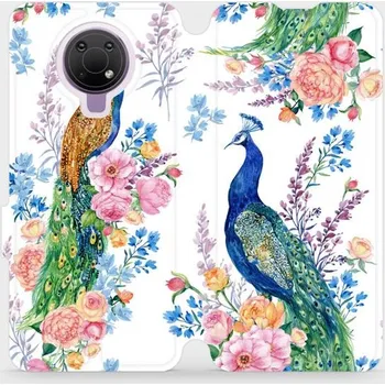 Pouzdro na mobilní telefon Knížkové flip pouzdro Mobiwear - Nokia G10 - MX08S Pávi - VÝPRODEJ (Parádní flip obal, kryt, pouzdro Mobiwear na mobil Nokia G10 s motivem MX08S Pávi)