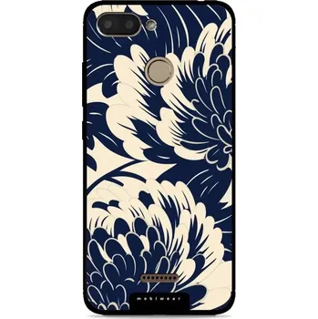 Pouzdro na mobilní telefon Lesklý kryt Mobiwear Glossy - Xiaomi Redmi 6 - GA40G Modré a béžové květy (Prémiové lesklé pouzdro, obal, kryt Mobiwear Glossy na mobil Xiaomi Redmi 6 - GA40G Modré a béžové květy, materiál Plast + TPU silikon - krytí po všech stranách, neošoupatelný)