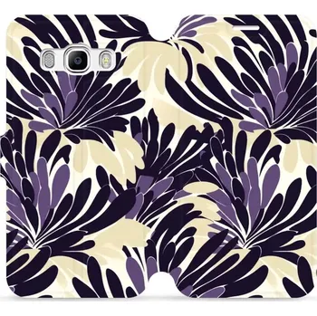 Pouzdro na mobilní telefon Flipové pouzdro Mobiwear - Samsung Galaxy J5 2016 - VA47S Fialová flóra (Knížkové flip pouzdro, obal, kryt na mobil Samsung Galaxy J5 2016 - VA47S Fialová flóra, materiál Umělá kůže + TPU - ochrana 360°, stojánek, silikonová vanička, magnetické zavírání)