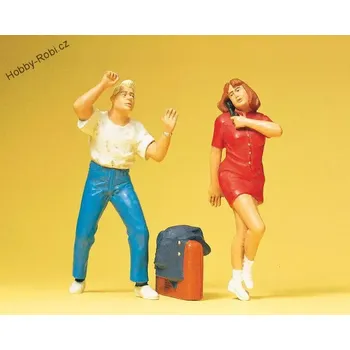 Modelová železnice Postavičky V telefonní budce G - Preiser 45129 (Zahradní železnice)