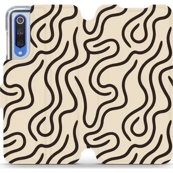 Pouzdro na mobilní telefon Flipové pouzdro Mobiwear - Xiaomi Mi 9 SE - VA60S Linky (Knížkové flip pouzdro, obal, kryt na mobil Xiaomi Mi 9 SE - VA60S Linky, materiál Umělá kůže + TPU - ochrana 360°, stojánek, silikonová vanička, magnetické zavírání)