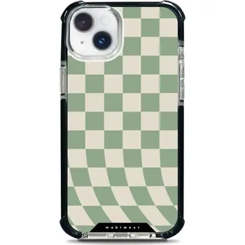 Pouzdro na mobilní telefon Odolný obal Mobiwear MagSafe Elite Bumper - Apple iPhone 14 Plus - DA58D Zelená a béžová šachovnice (Odolný kryt, pouzdro, obal Mobiwear Elite Bumper na mobil Apple iPhone 14 Plus - DA58D Zelená a béžová šachovnice, materiál Plast + TPU silikon + kov -)